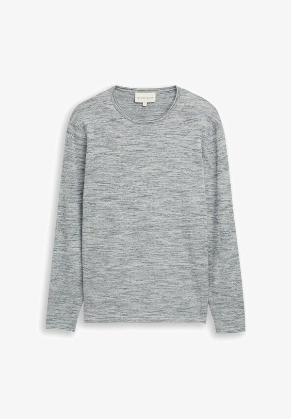 TOM TAILOR Jumper - navy blue multicolor space dye