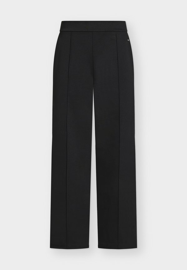 Calvin Klein INTERLOCK WIDE LEG PULL ON PANT - Trousers - black
