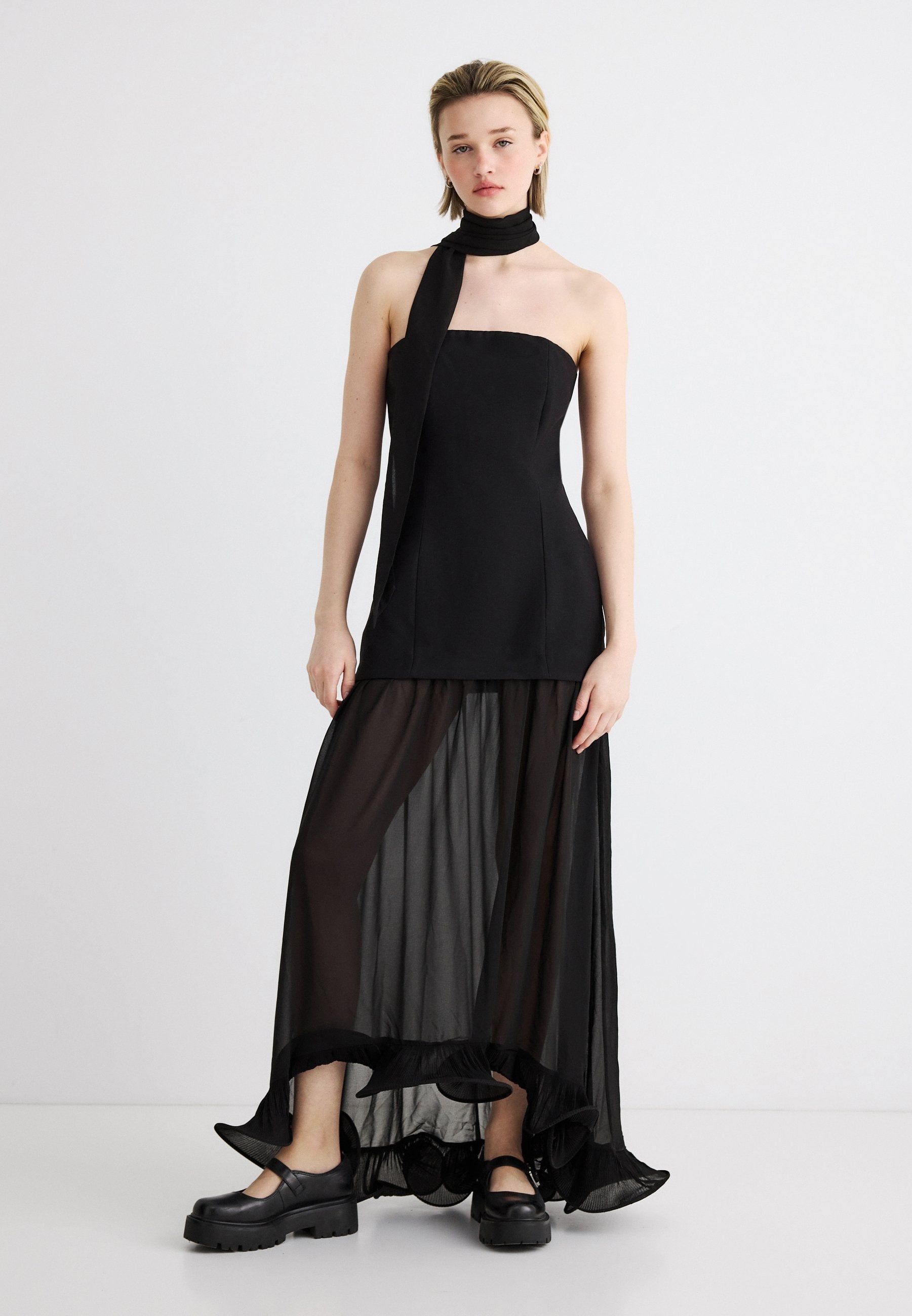 Gina Tricot BANDEAU FRILL MAXI DRESS