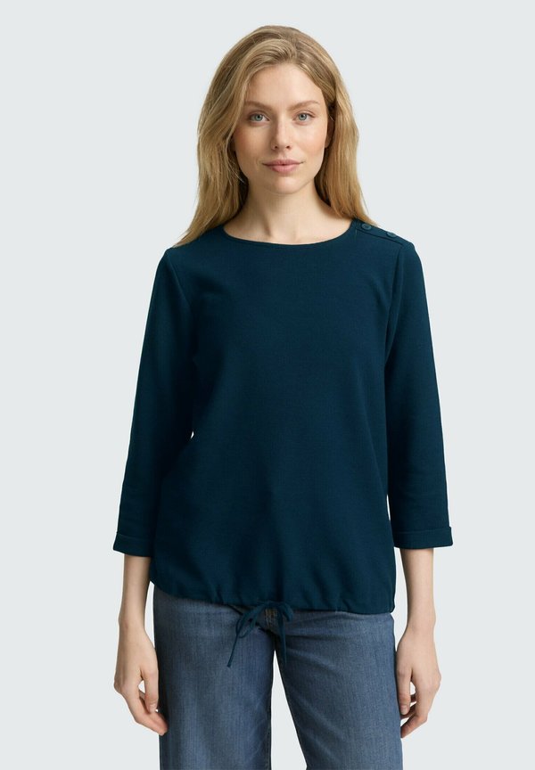 TOM TAILOR T-SHIRT STRUCTURED - Long sleeved top - sky captain blue
