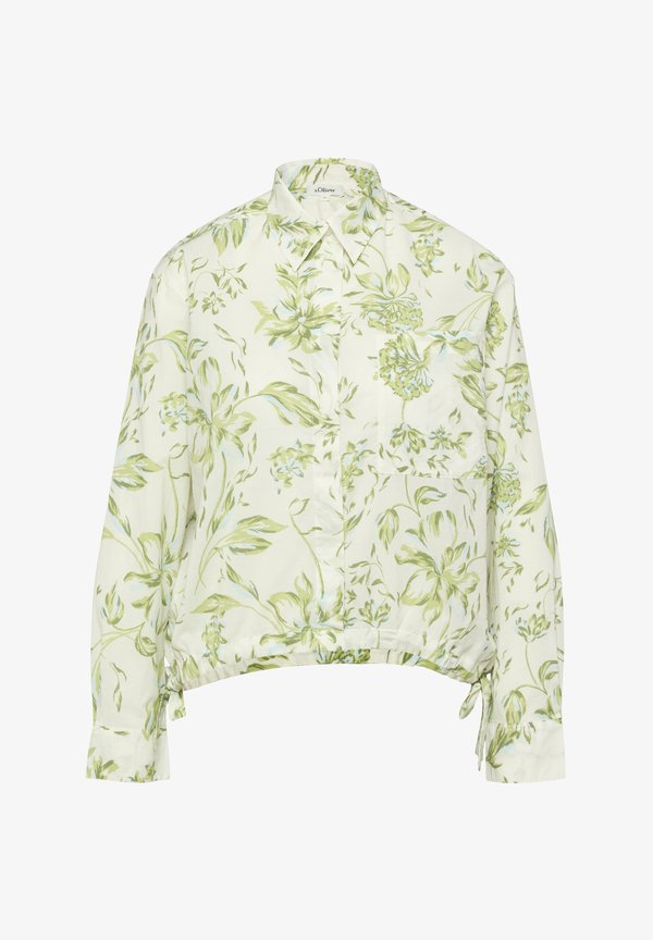 s.Oliver S.OLIVER BLUSE - Button-down blouse - creme grün mehrfarbig