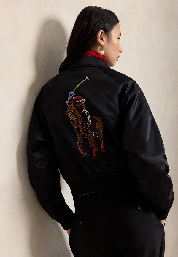 Polo Ralph Lauren EMBROIDERED SATIN POLO PLAYER JACKET