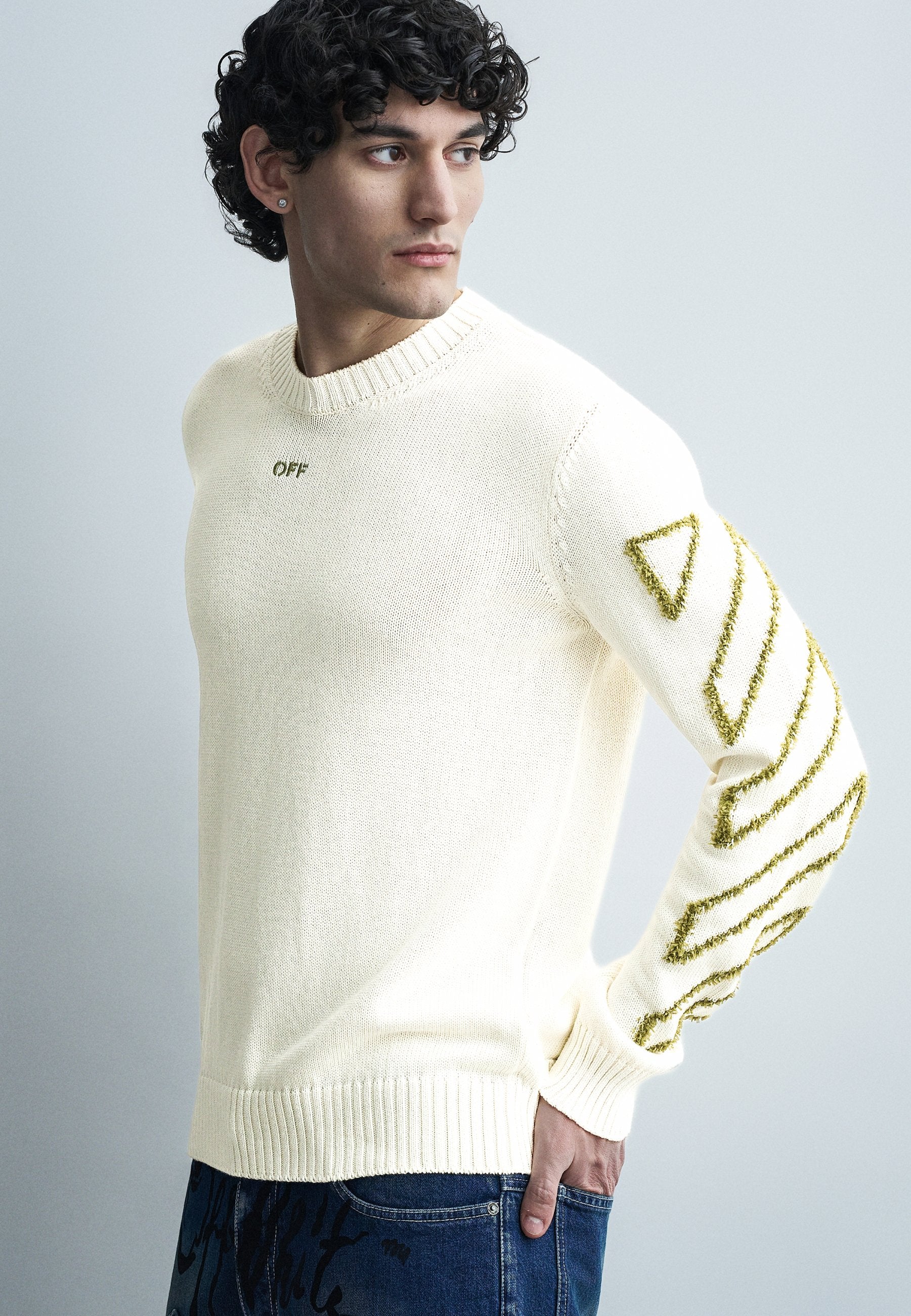 OFF-WHITE DIAG OUTLINE CREW NECK