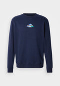 Marineblaues Sweatshirt aus Baumwollmischung mit Rundhalsausschnitt. Mit "tommy"-Logo und Berggrafik in Türkis- und Weißtönen. Gerippte Bündchen.