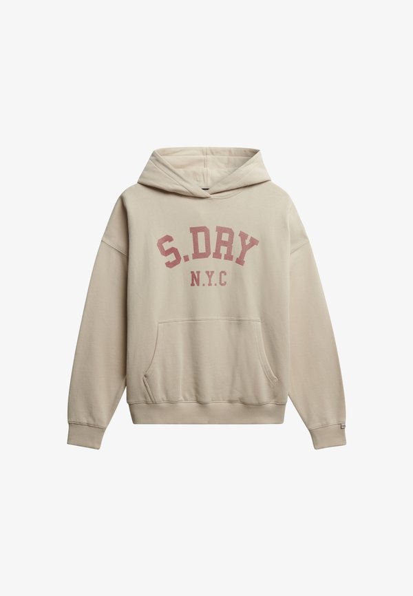 Superdry & Co ATHLETIC ESSENTIALS RELAXED - Hoodie - oat bran