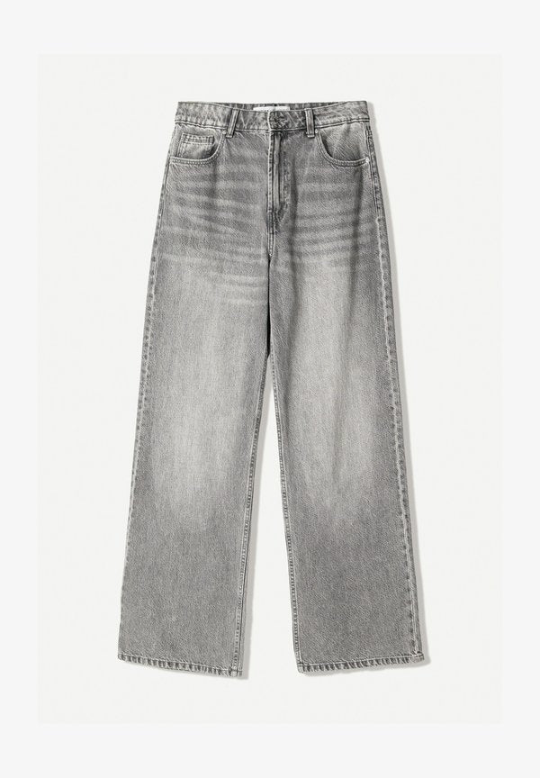 Bershka BAGGY JEANS - Loose Jeans - mottled dark grey