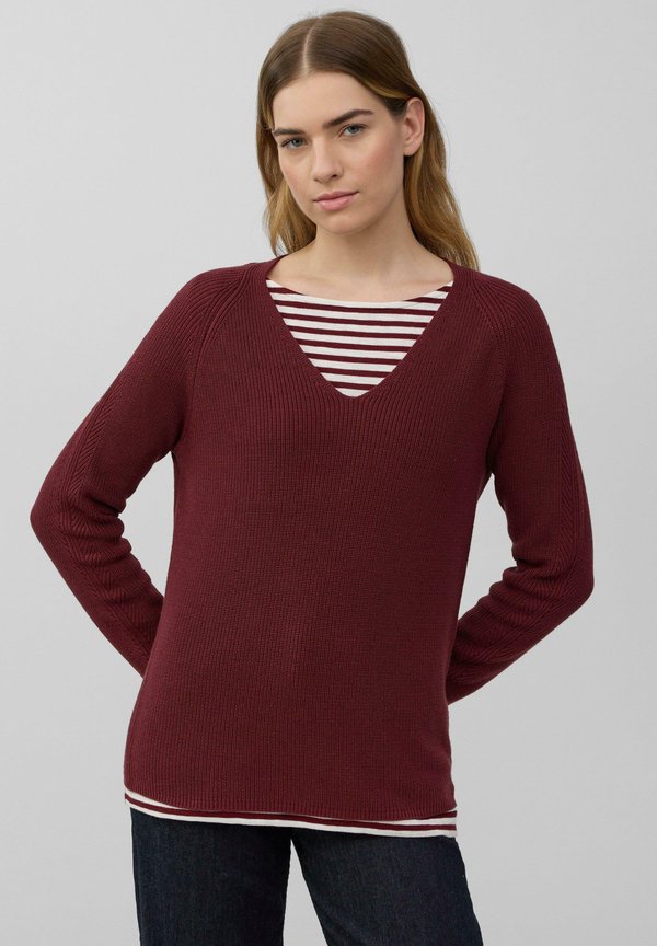 s.Oliver AUS MIT V-AUSSCHNITT - Jumper - bordeaux