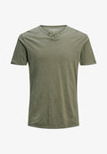 Jack & Jones JJESPLIT NECK TEE SS NOOS - Basic T-shirt - dusky green