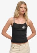 Superdry & Co ATHLETIC ESSENTIALS EMBROIDERED BUTTON CAMI - Top - charcoal grey marl