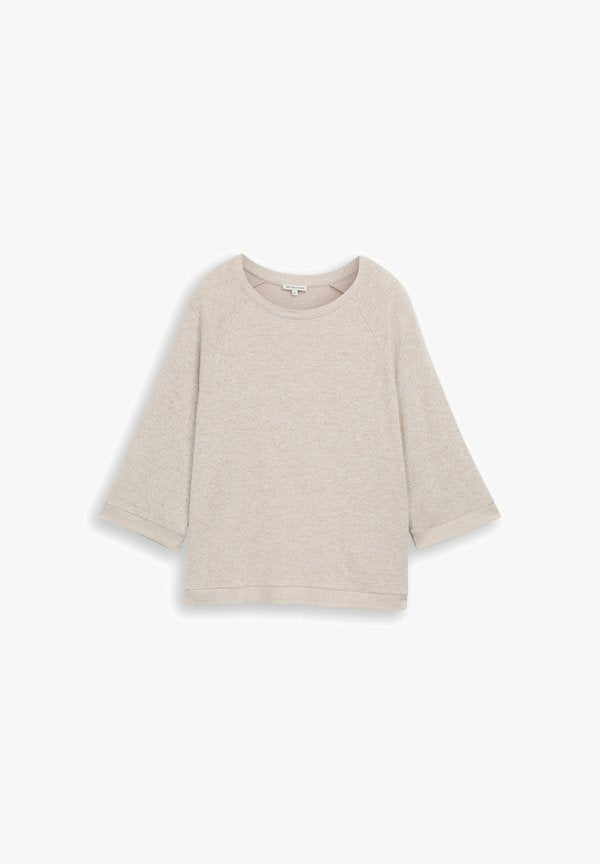 TOM TAILOR LANGARM - Blouse - soft taupe melange