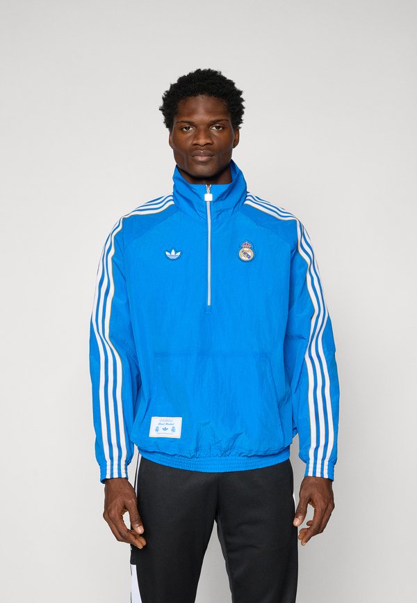 adidas Originals REAL MADRID ICON HALF ZIP JACKET - Club wear - bluebird/white