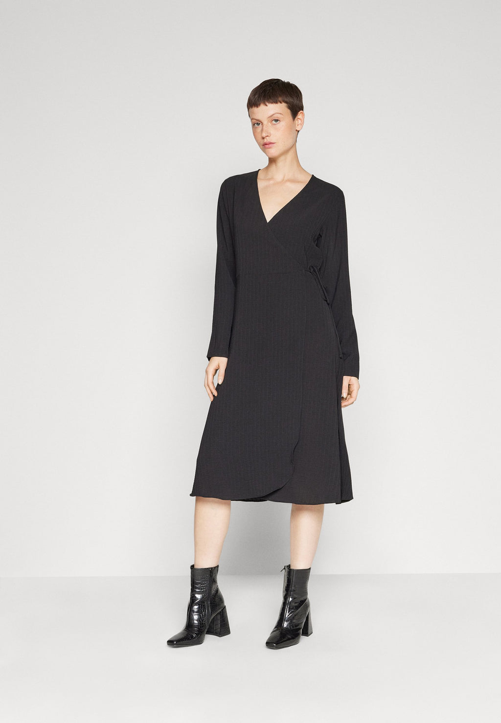 VILA VILOVIE NEW WRAP MIDI DRESS
