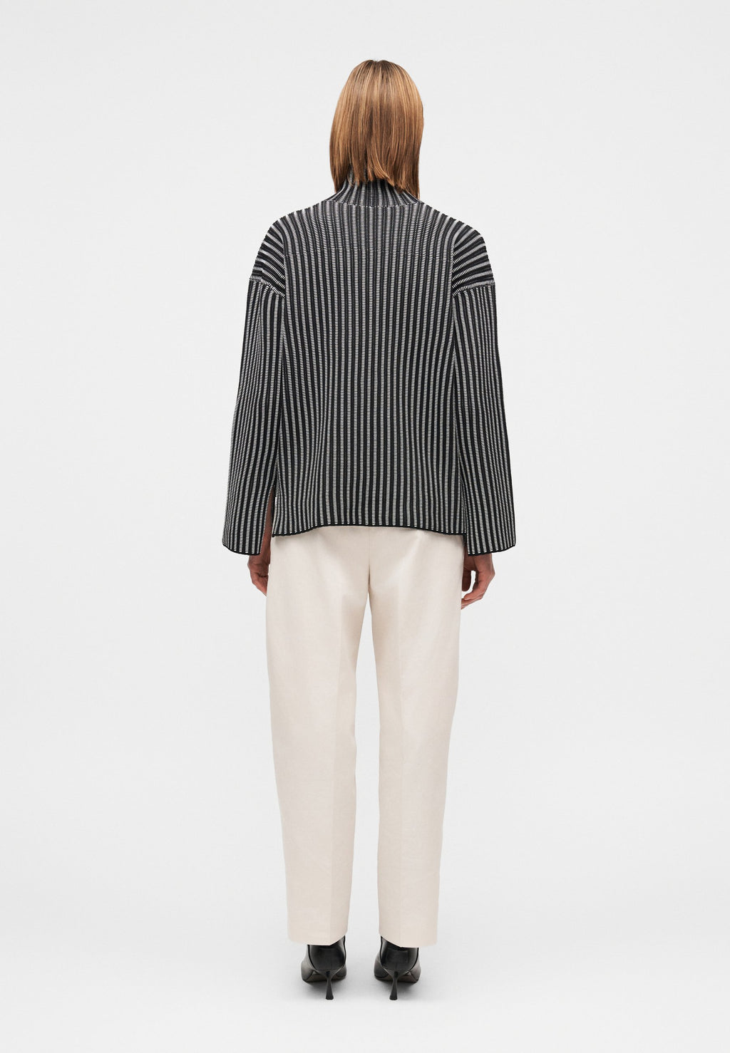 Proenza Schouler White Label ELYSIA SWEATER IN LADDER STRIPE