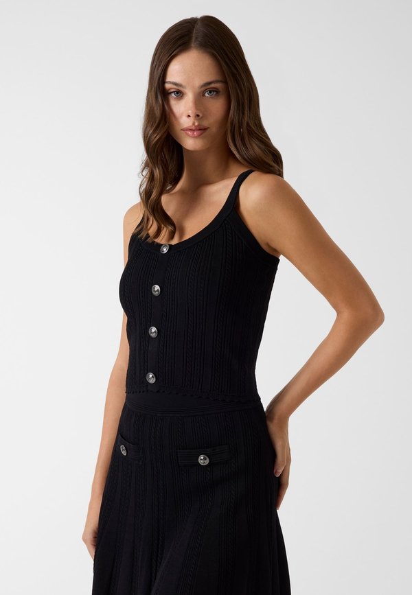 Guess GESTRICKTES OBERTEIL - Top - schwarz