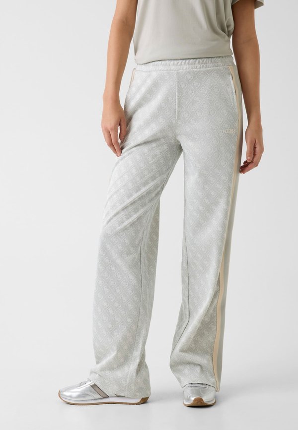 Guess 4G JACQUARD STRAIGHT LEG PANTS - Tracksuit bottoms - mehrfarbig grau
