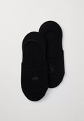 Calvin Klein Underwear WOMEN FOOTIE MID CUT SHINY LOGO 2 PACK - Invisible socks - black