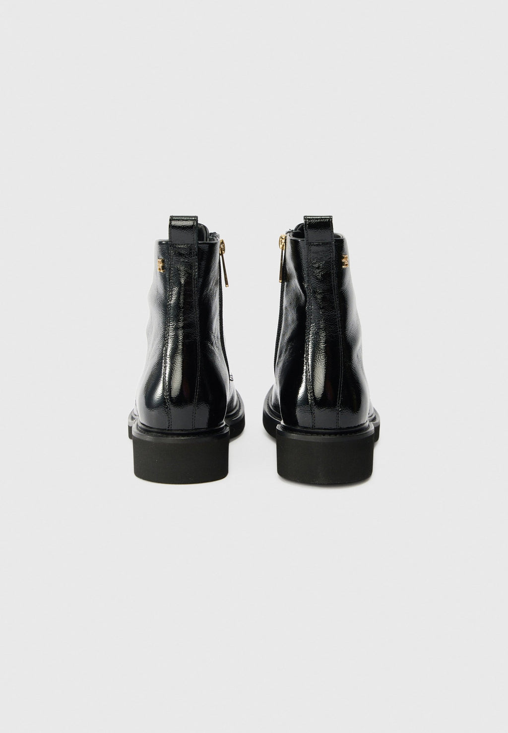CRINKLE LEATHER LACE-UP ANKLE BOOTS Media 3