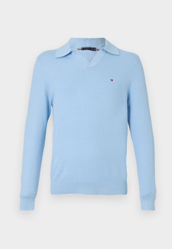 Tommy Hilfiger TEXTURED KNIT POLO COLLAR JUMPER - Jumper - well water