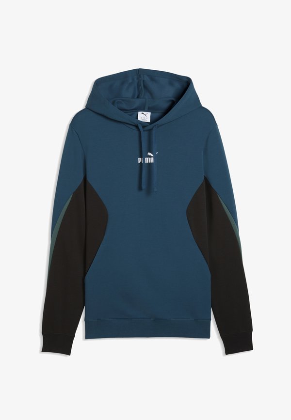Puma ESSENTIALS COLOURBLOCK HOODIE UNISEX - Hoodie - midnight petrol