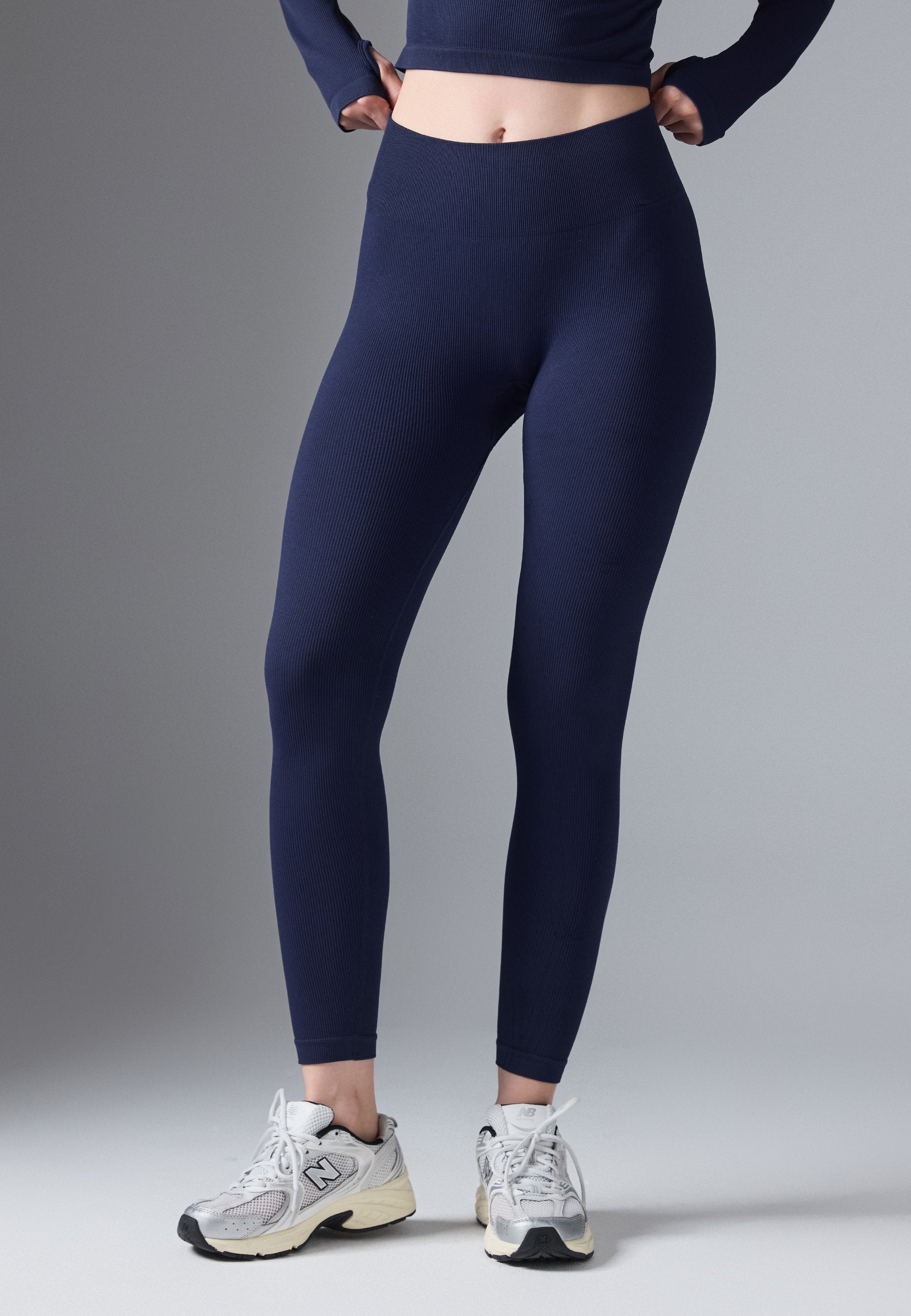 Even&Odd active FULL LENGTH HIGH RISE FINE RIB SEAMLESS LEGGINGS