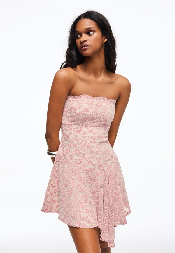 Bershka BANDEAU MINI DRESS - Day dress - light pink