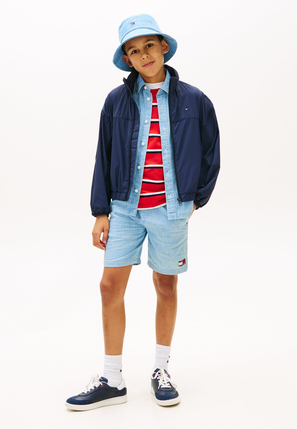 WAVY FLAG HERRINGBONE WEAVE RELAXED SHORTS Media 2