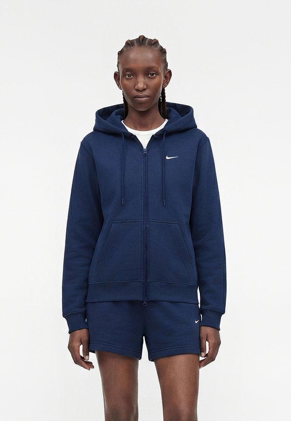 Nike Sportswear W NK STDO FLC MW STD FZ HDY - Zip-up sweatshirt - midnight navy/(sail)