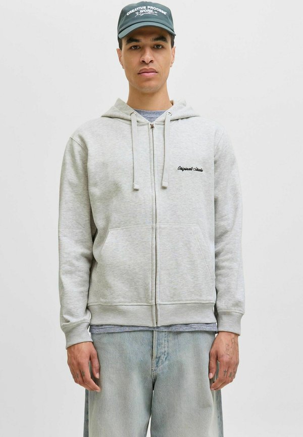 Jack & Jones Zip Zip - Zip-up sweatshirt - white melange