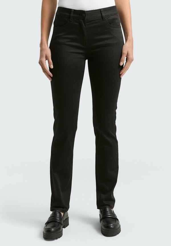 TOM TAILOR TTEDDA SLIM - Trousers - deep black