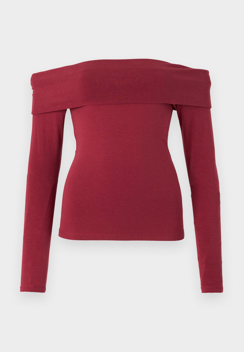 Abercrombie & Fitch Long-Sleeve Cotton-Blend Seamless Fabric Tuckable Off-The-Shoulder Top