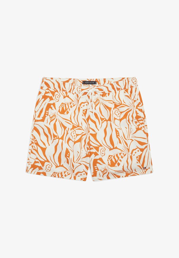 Tommy Hilfiger MEDIUM DRAWSTRING PRINT - Swimming shorts - abstract floral bonfire orange