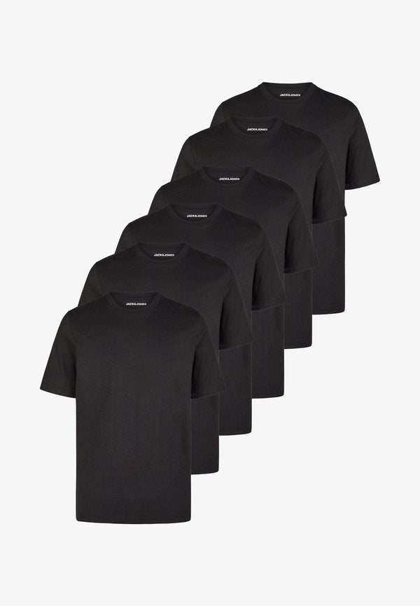 Jack & Jones 6 PACK - Basic T-shirt - 6x black (12284978)