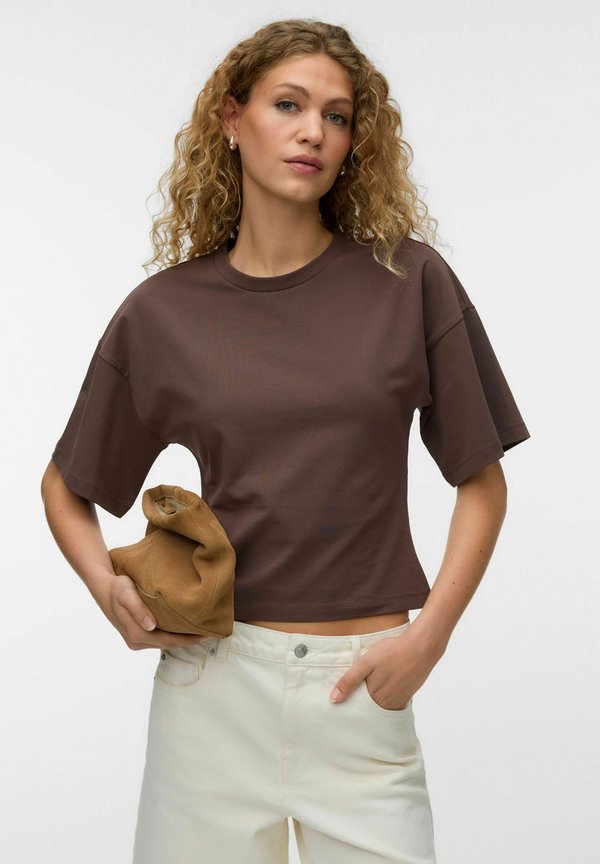Vero Moda VMKIARA - Print T-shirt - chocolate martini