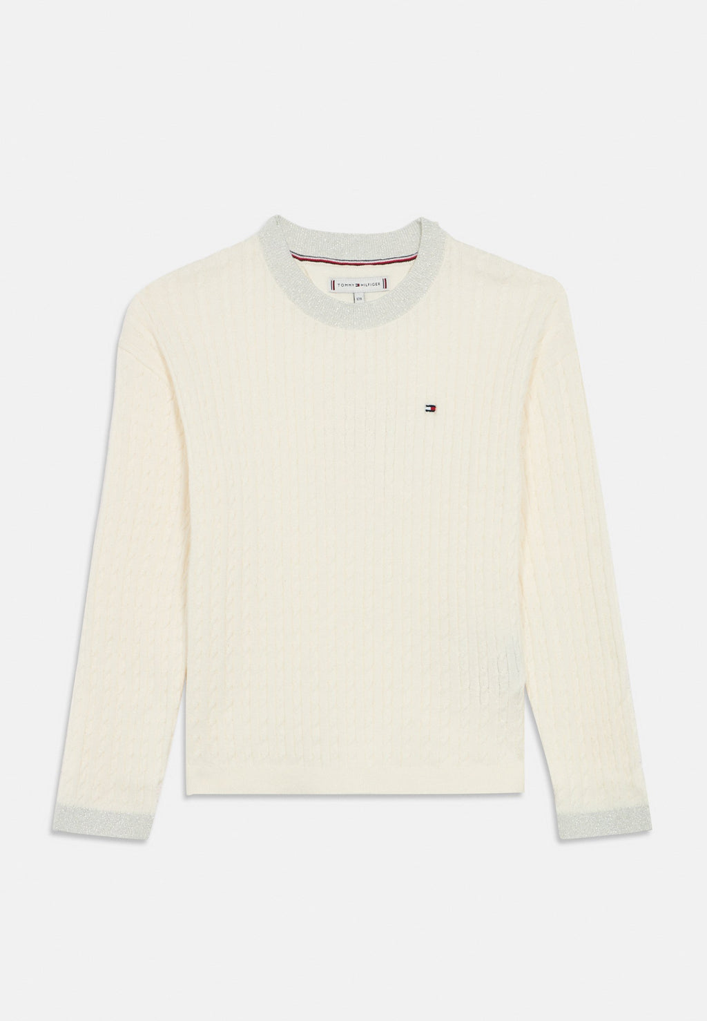 GLITTER MINI CABLE KNIT RELAXED SWEATSHIRT Media 1