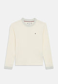 GLITTER MINI CABLE KNIT RELAXED SWEATSHIRT Media 1