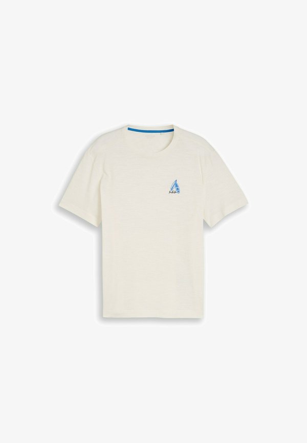 TOM TAILOR TOM TAILOR T-SHIRT T-SHIRT MIT STICKEREI - Print T-shirt - gardenia white