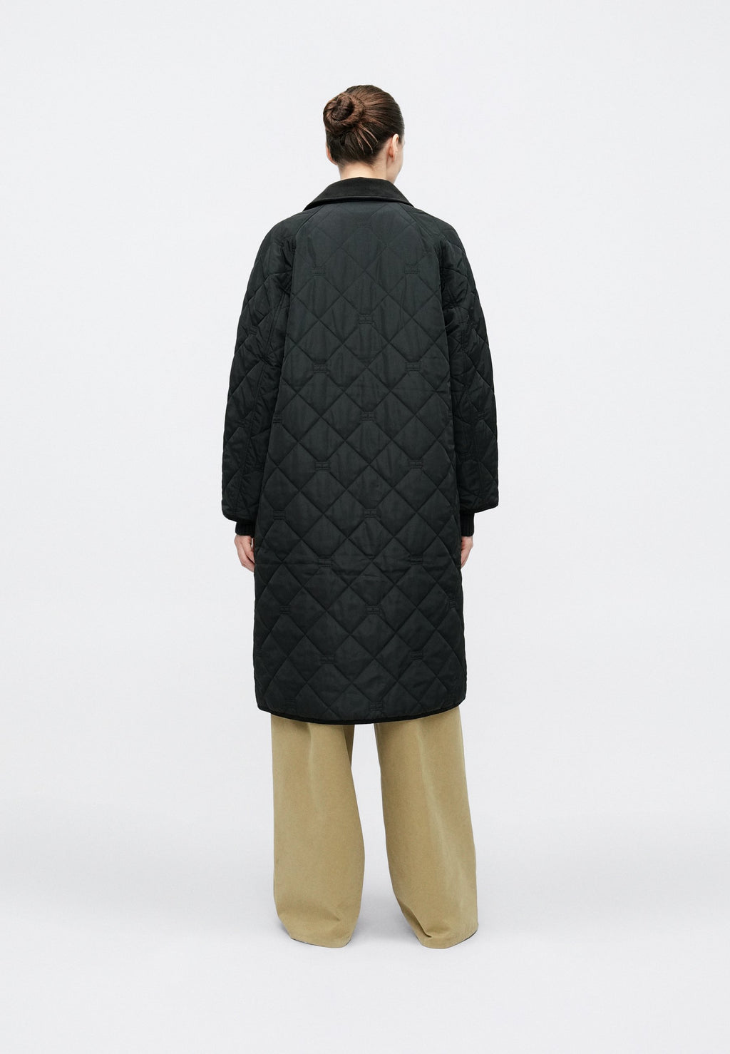 FLAG QUILTED PADDED OVERSIZED LONGLINE COAT Media 4