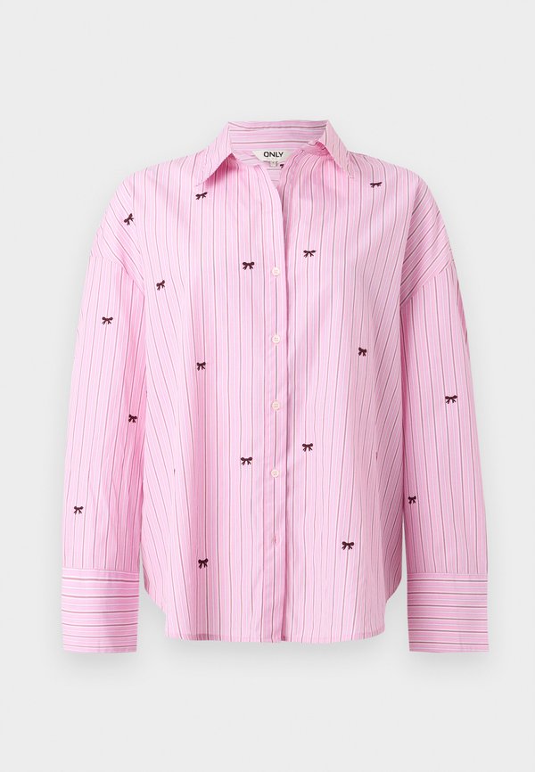 ONLY ONLOREGON ZEIDI BOW SHIRT - Button-down blouse - lilac sachet/white/bordeaux