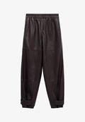 Mango Leather trousers - bordeaux