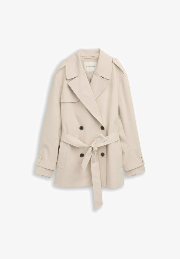 TOM TAILOR AUS WASSERABWEISENDEM MATERIAL - Trenchcoat - sand stone beige