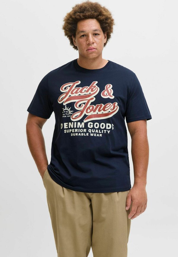 Jack & Jones Plus Size Logo - Print T-shirt - sky captain