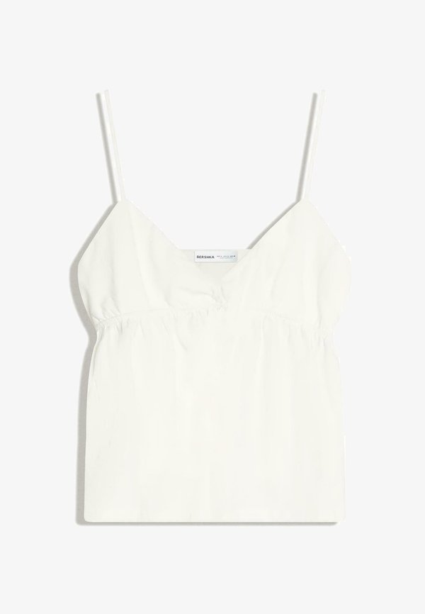 Bershka STRAPPY RUFFLED - TOP 01228134 - Top - white