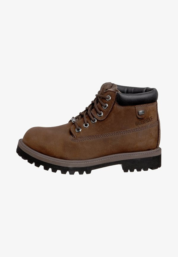 Skechers SERGEANTS-VERDICT - Lace-up ankle boots - chocolate dark brown