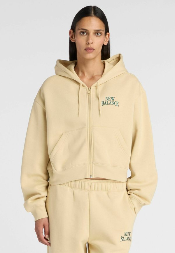 New Balance LINEAR HERITAGE FULL ZIP - Zip-up sweatshirt - toasted sesame