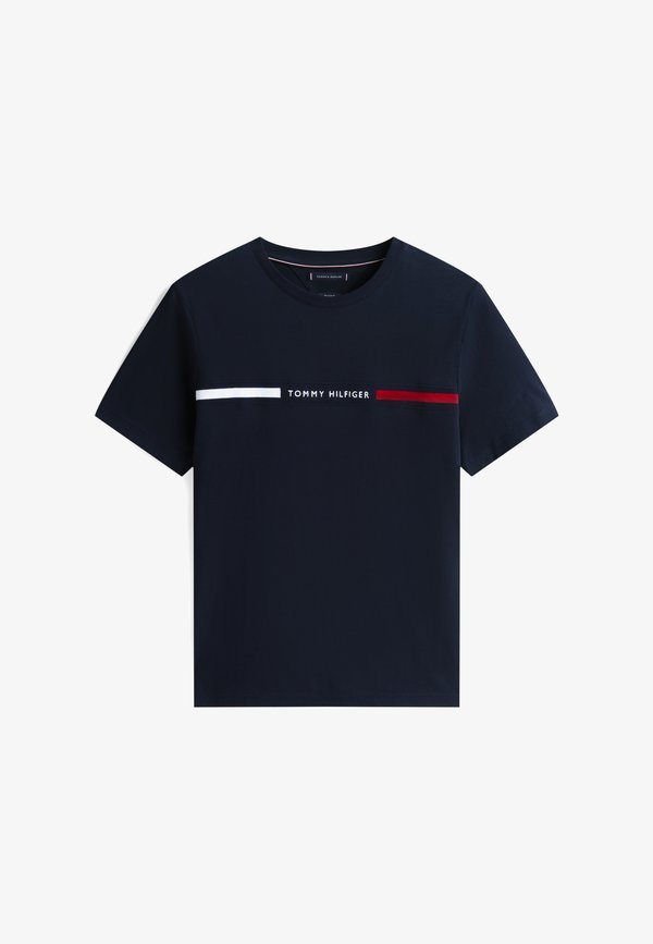 Tommy Hilfiger HILFIGER CHEST INSERT TEE - Print T-shirt - desert sky