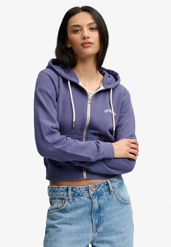 Superdry & Co SUPERDRY ESSENTIAL LOGO CROPPED ZIP HOODIE.. - Zip-up sweatshirt - mariner navy