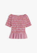 Tommy Hilfiger SMOCKING BOAT - Blouse - pink