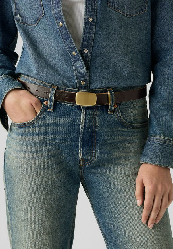 Levi's® PRESIDIO PLAQUE BUCKLE BELT BRACKEN - Belt - bracken - browns
