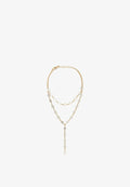 Bershka MIRROR LARIAT NECKLACE - Necklace - gold-coloured
