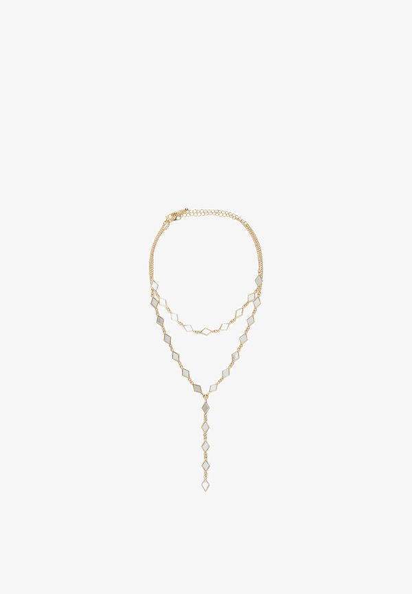 Bershka MIRROR LARIAT NECKLACE - Necklace - gold-coloured